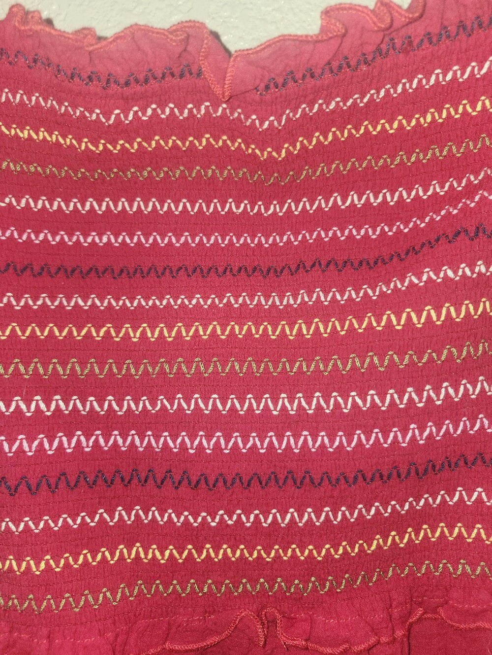NWT Cider🍎 "Square Neckline Smocked Babydoll Tank Top" Red❤️ 💯% Cotton🙌🏻 MED - Picture 10 of 10